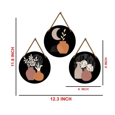 Modern Boho Round Hanging Wall Decor for Living Room, Bedroom, and Office Decor